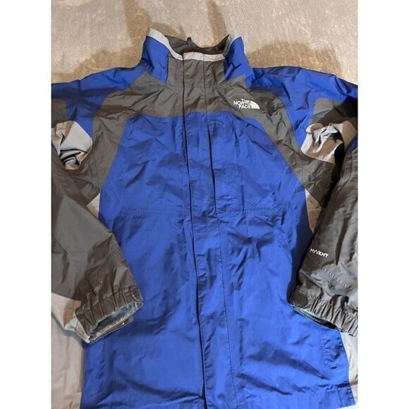 THE NORTH FACE Hyvent Youth Boys Blue Gray Shell Only Jacket Sz XL - Picture 2 of 11